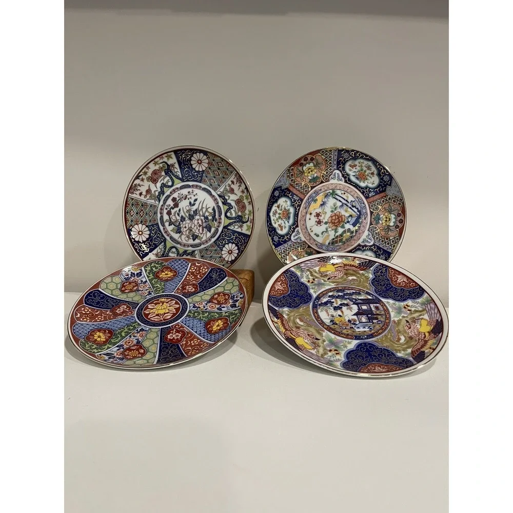 4 Gorgeous Japanese Vintage Imari Ware Decorative‎ Hand Painted 6